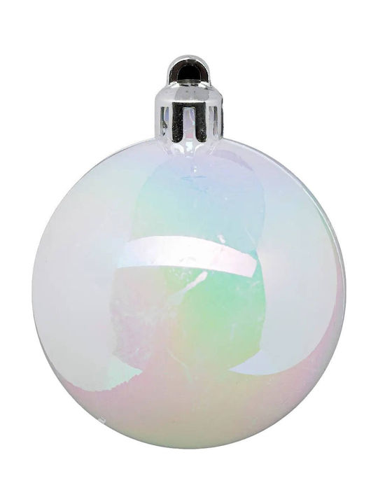 Atmosphera Christmas Tree Ornaments Set Plastic Silver 5cm 5 Pieces Various Designs
