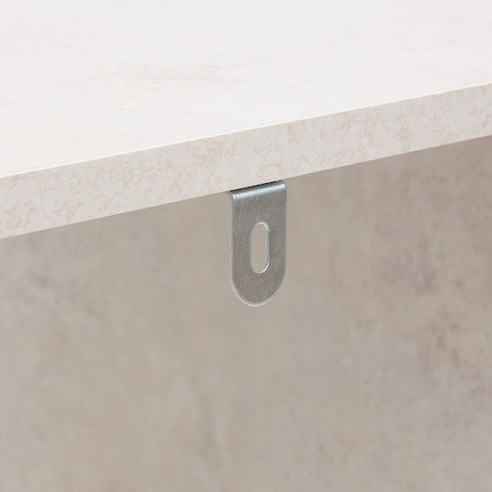 Ecru Bookcase With Travertine Effect 34.5x32x100.5cm