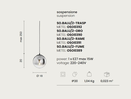 Ondaluce Hanging Gold Pendant Light with E27 Socket 18x18cm Ondaluce Hanging Gold Pendant Light with E27 Socket 18x18cm