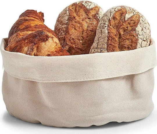Zeller Stoff-Brotkorb Beiges 20x20x12cm