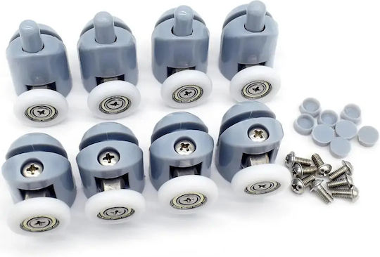 Shower Cabin Wheels 22mm Bearings – Set of 8 Pcs Upper & Lower Shower Cabin Wheels 22mm Bearings – Set of 8 Pcs Upper & Lower