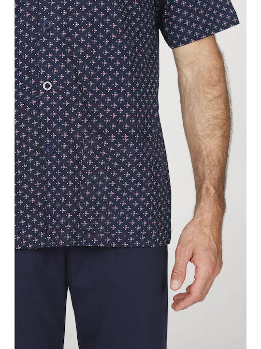 Alpina Sommer Herrenpyjama Hosen Blau