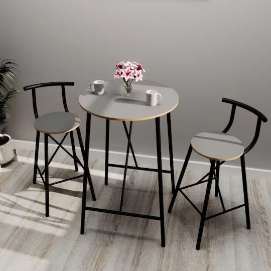 Bar Table with 2 Stools 90x60cm