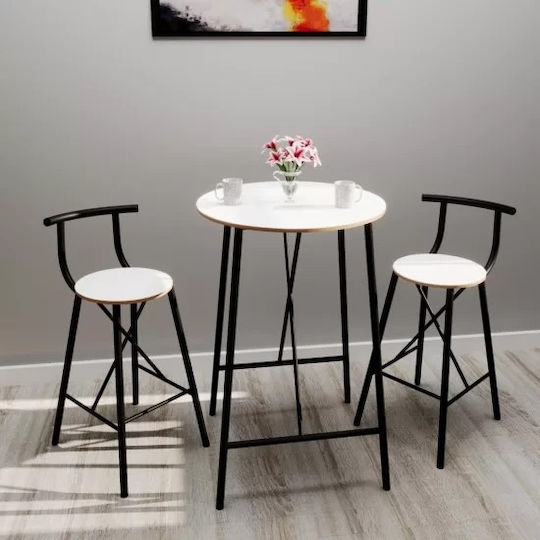 Bar Table with 2 Stools 90x60cm