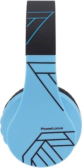 PowerLocus Wireless / Wired Over Ear Headphones with Radio with 15 Hours Playing Time Blue & Black