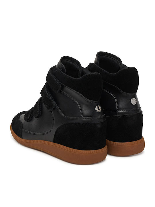 Stiefeletten Damen mit Plattform Schwarz