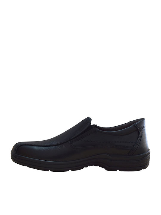 Leather Men's Casual Anatomic Black Shoes