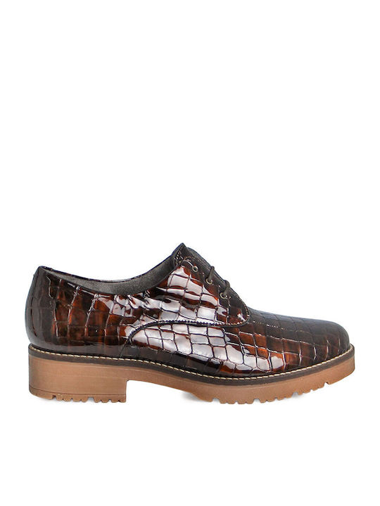 Leder Damen Oxfords in Braun Farbe