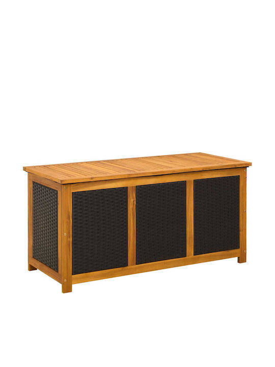 vidaXL Outdoor Storage Box Rattan 185lt Black