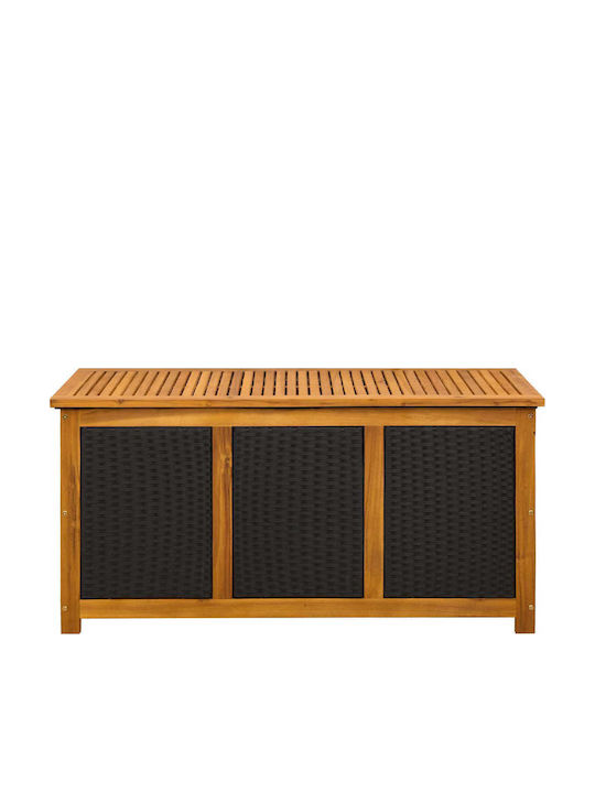 vidaXL Outdoor Storage Box Rattan 185lt Black