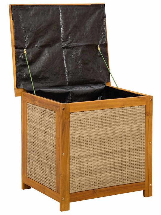 vidaXL Outdoor Storage Box Rattan 185lt Beige