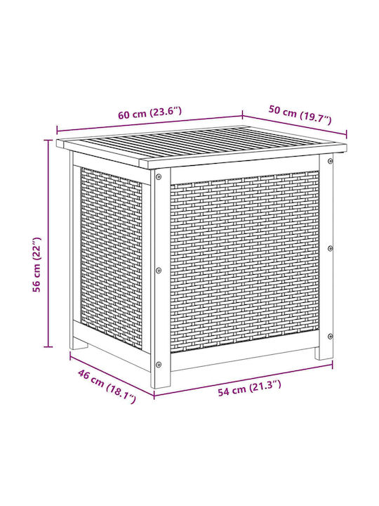 vidaXL Outdoor Storage Box Rattan 185lt Beige