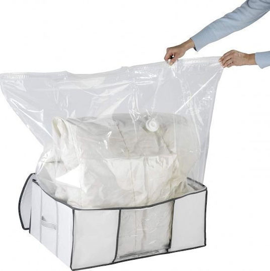 Wenko Plastiktasche Aufbewahrung Für Decke Bettdecke Luftdicht Und Mit Vakuum In Weißer Farbe 50x65x25cm
