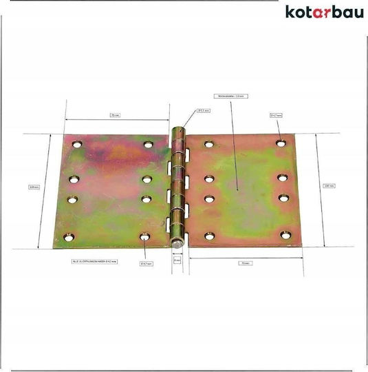 Μεντεσες Κατασκευης Kotarbau Ισιος Στηριγμα 100x150 Mm Επιπεδος