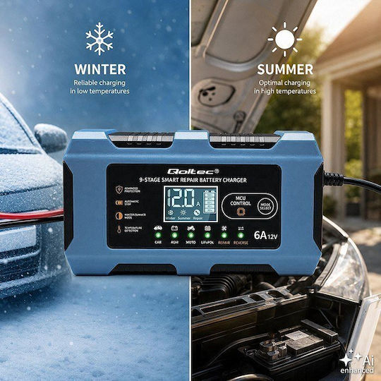 Qoltec Batterieladegerät Für Auto & Motorrad 12V