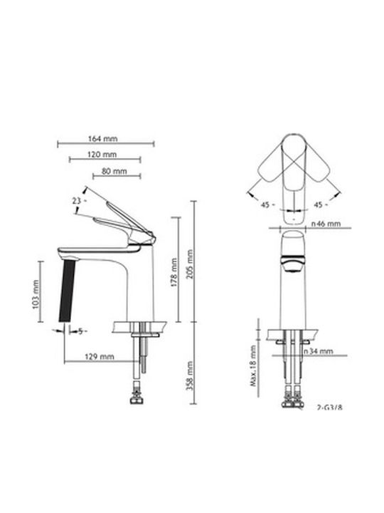 Form&Style Malden Baterie Amestecare Pentru Chiuvetă Neagră