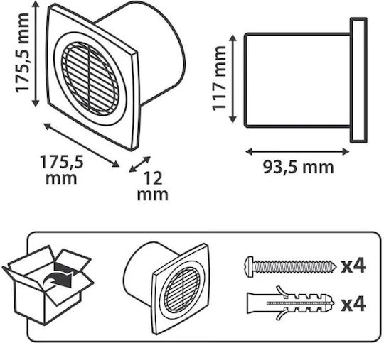 Equation Wall Bathroom Ventilator White