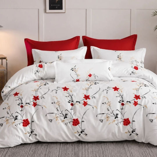 Pucioasa Σετ Διπλή 200x230cm Red Flowers