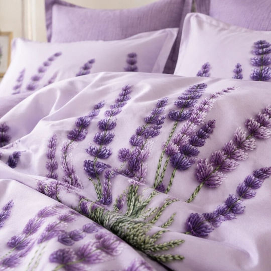 Pucioasa Σετ Παπλωματοθήκη 200x230cm Διπλή με 4 Μαξιλαροθήκες & 1 Σεντόνι Lavender