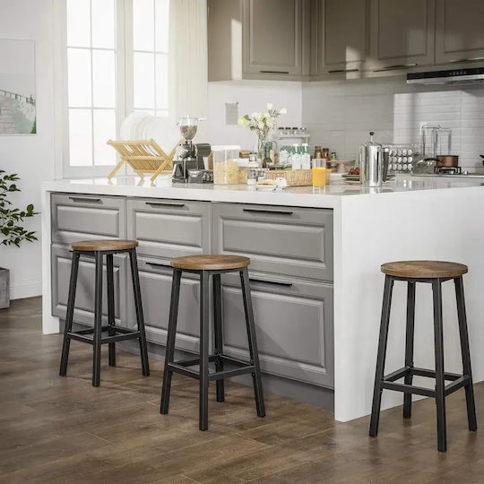 Taburete Bar Metalic Wood 2 Buc 32x32x64cm