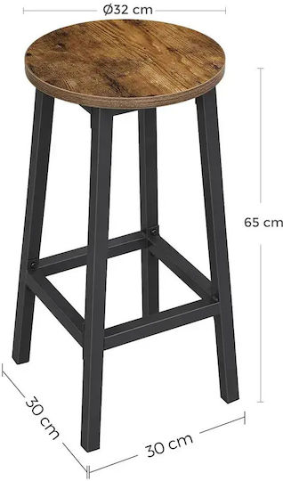 Taburete Bar Metalic Wood 2 Buc 32x32x64cm