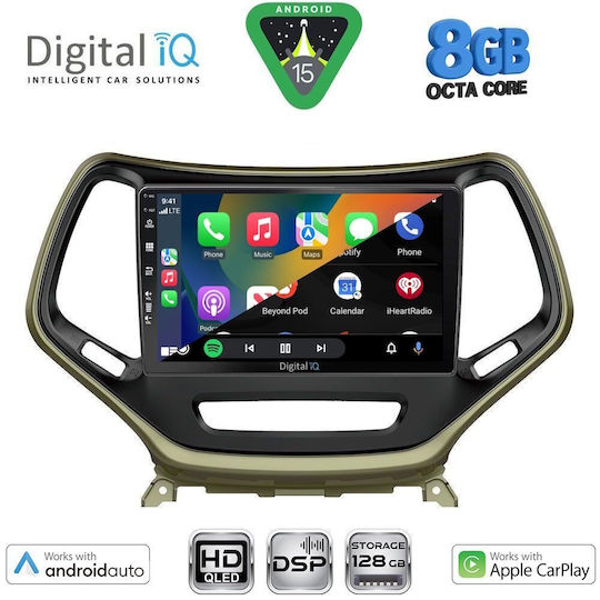Digital IQ Автомобилна Аудио Система за Jeep Cherokee 2014-2026 Bluetooth USB Вграден Wi-Fi GPS Apple CarPlay Android Auto с Touch Screen 10"