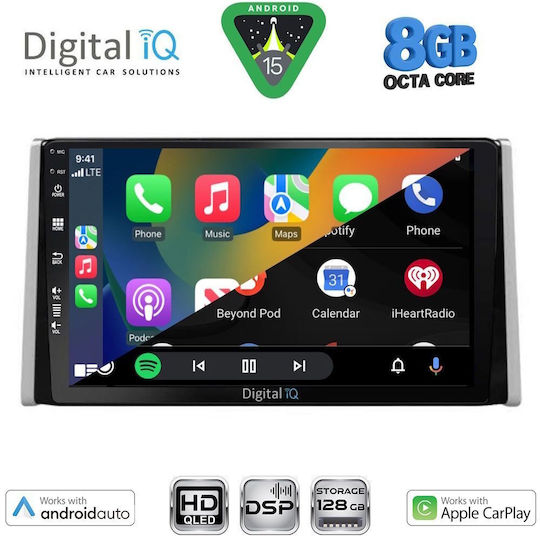 Digital IQ Автомобилна Аудио Система За Toyota RAV 4 2019-2025 (Bluetooth/USB/Вграден Wi-Fi/GPS/Apple CarPlay/Android Auto) С Touch Screen 10"
