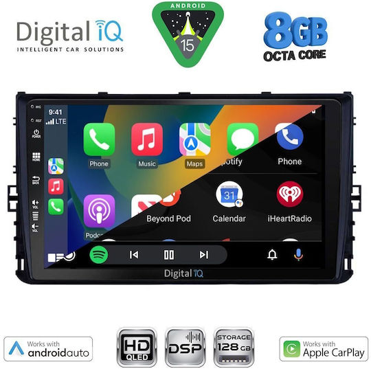 Digital IQ Автомобилна Аудио Система за Volkswagen Polo / T-Roc / T-Cross / Taigo 2017-2026 с Clima (Bluetooth/USB/Wi-Fi/GPS/Apple CarPlay/Android Auto) с Touch Screen 9"