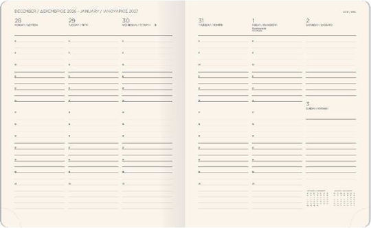 The Writing Fields Softline Седмичен Дневник 2027 Кафяв 21x26см