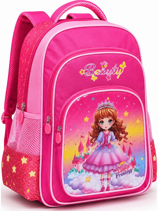 School Backpack For Elementary With Water Bottle Holder Pink 31 x 31 x 43cm School Backpack For Elementary With Water Bottle Holder Pink 31 x 31 x 43cm