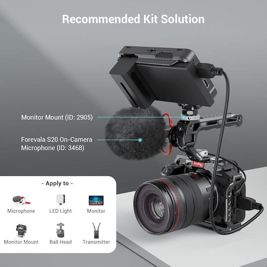 SmallRig 3765 Mâner Superior 3/8-16 Montură Arri 5 Monturi Cold Shoe Aluminiu Filete 1/4 3/8 Inch Pentru Cameră Dslr Mirrorless Rigs Microfon 124g