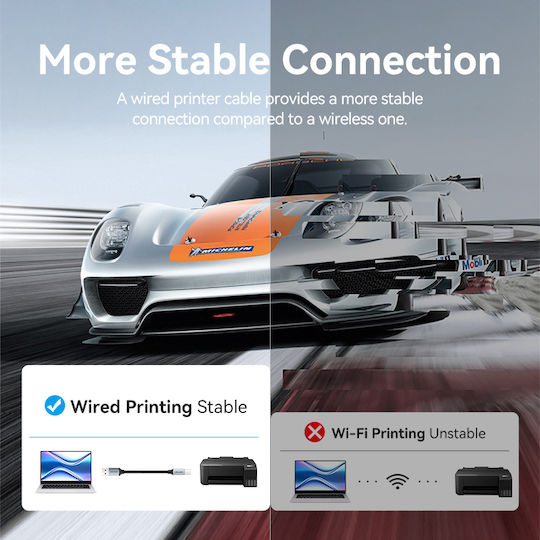 Vention USB 2.0 Cable USB-A Male - USB-B Male Silver 10m CTTHL