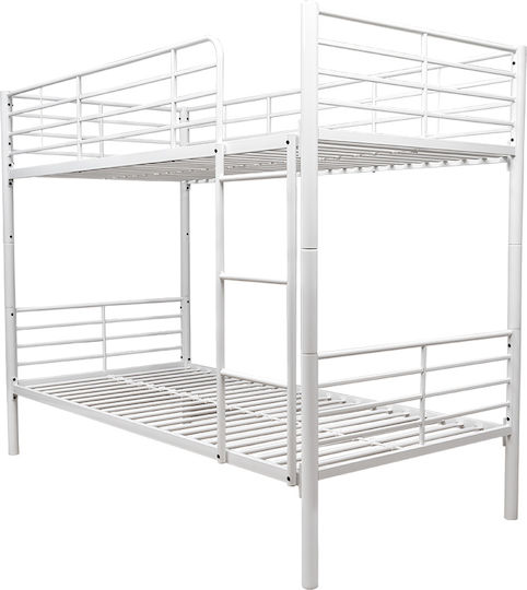 Kids Bed Bunk Single with Mattress White 90x190cm