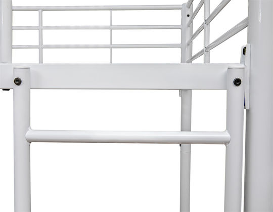 Kids Bed Bunk Single with Mattress White 90x190cm