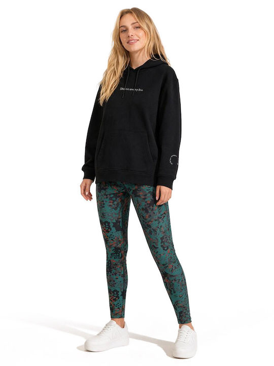 Women's Sweatshirt Hooded Black