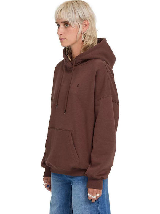 Long Women's Hooded Sweatshirt Tobacco Brown