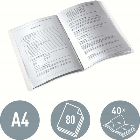 Leitz Display Book with 80 Sleeves for A4 Paper Red 40 Pieces