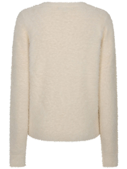 Damen Langärmeliges Pullover Cream