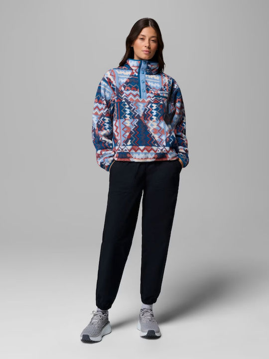 Helvetia Ii Printed Women's Crop Sweater with Zipper Rainy Day geomix