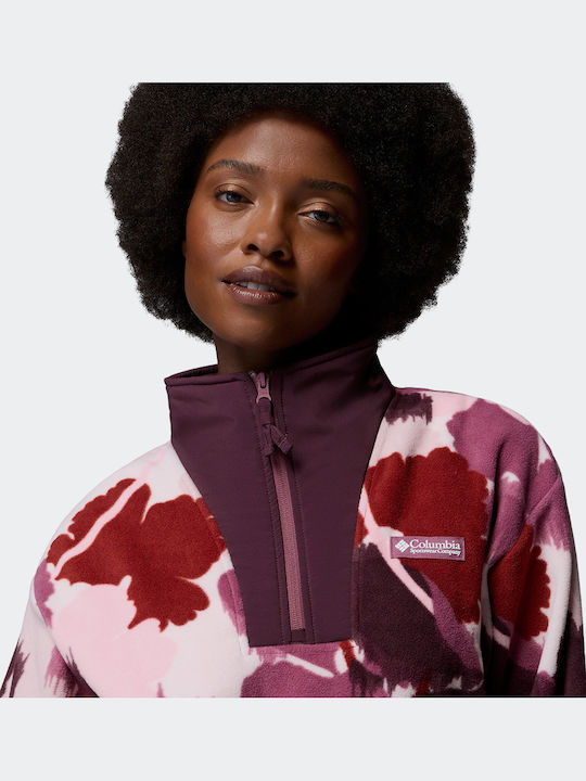 Sequoia Grove Ii Imprimată Fleece De Damă De Iarnă Bluza De Drumeție Cu Fermoar Multicoloră
