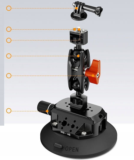 K&F Concept Auto Action-Kamera-Stützbasis für GoPro