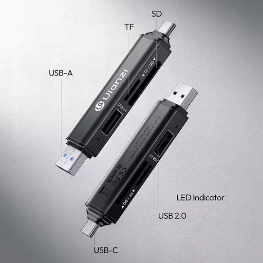 Ulanzi Cr1 Четец на Карти 3 1 USB 3.0 USB-C SD TF microSD 150–200 Mb S Cr1 SKU:x117