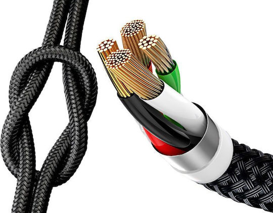 Baseus USB към Type-C / Lightning / micro USB Кабел 3.5A Син 0.3m CAMLT-ASY01