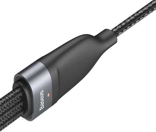 Baseus LED USB към Lightning / Type-C / micro USB Кабел 5A Черен 1.2m CA1T3-G1