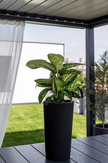 Adoni Kunststoff-Blumentopf Schwarz 28x47cm