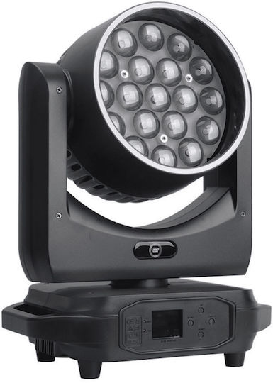 Light4me Sky Wash 19x15w RGBW Роботска Глава Сценично Фото Осветление Пръстен Ефект 19x15w RGBW LED + 60x0.3w RGB SMD LED Omega Монтажна Скоба
