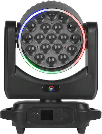 Light4me Sky Wash 19x15w RGBW Роботска Глава Сценично Фото Осветление Пръстен Ефект 19x15w RGBW LED + 60x0.3w RGB SMD LED Omega Монтажна Скоба