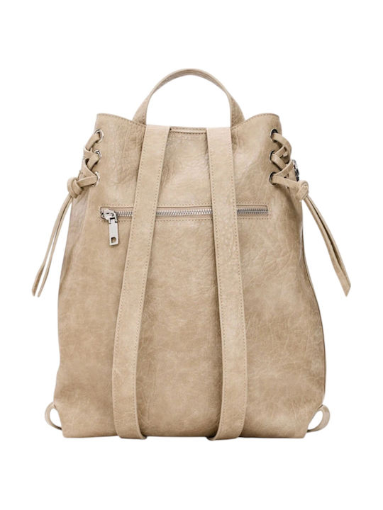 Damen Beutel Gestrickt Beige
