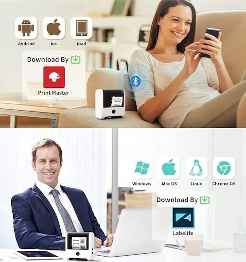 Phomemo Loveinstant Etikettendrucker USB Bluetooth 203 dpi