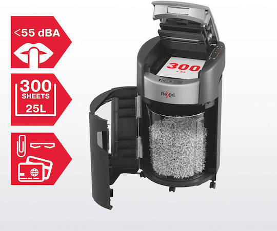Rexel Distrugător Documente Autofeed+ 300x 300 Foi cu Recipient 25lt